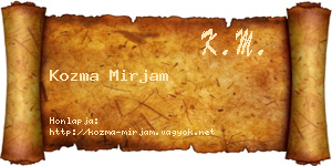 Kozma Mirjam névjegykártya